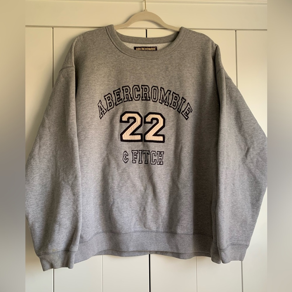 Abercrombie & Fitch Vintage Gray Men's Crewneck‎ Sweatshirt Size Medium